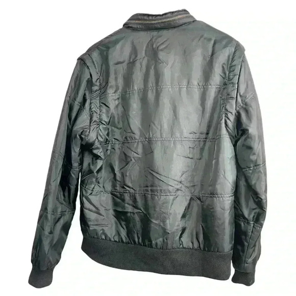 Sarin Black Bomber Jacket; Hideaway Hood & Detachable Arms | Size Medium - Picture 4 of 7